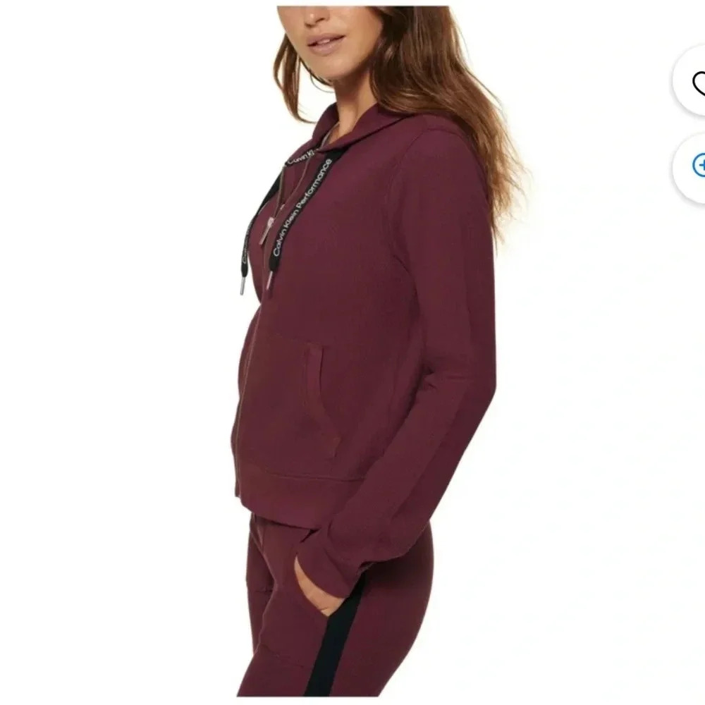 CALVIN KLEIN PERFORMANCE Cotton Blend Waffle Jacket - Picture 3 of 7
